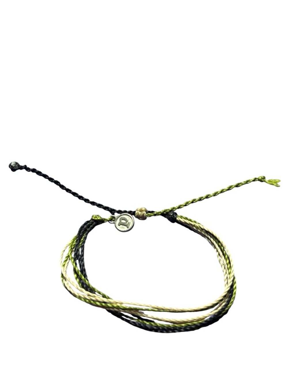 Pura Vida Charity Multi Strand String Adjustable Bracelet Green Black Beige